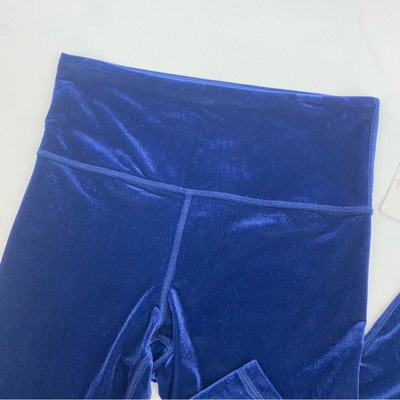 Athleta Elevation High Rise Velvet Tights Leggings:  Blue Scuro - Picture 7 of 13